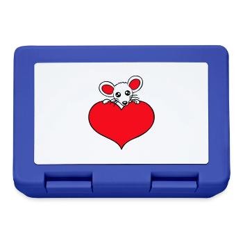 Maus Herz Liebe Symbol Lieblingstier Haustier Süß - Brotdose - Royalblau - Vorne
