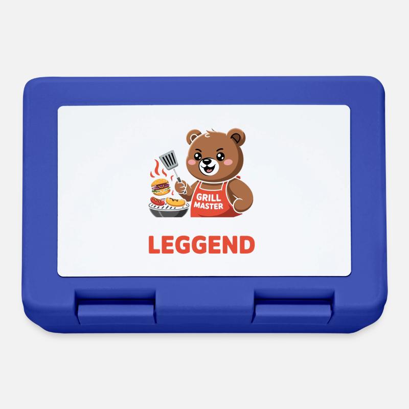 Dad Level: Leggends Grill Master Bear - Lunchbox - royal blue