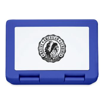 INDIAN SIOUX APACHE CHIEF NATIVE USA MOTIFS - Lunchbox - royal blue - Front