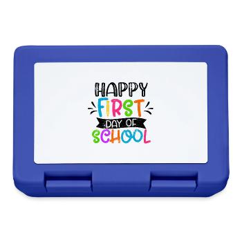 CHEERFUL FIRST DAY OF SCHOOL SCHOOL ENROLMENT SAYING - Lunchbox - royal blue - Front