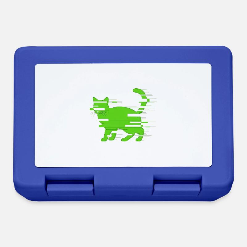 Glitch Katze - Brotdose - Royalblau