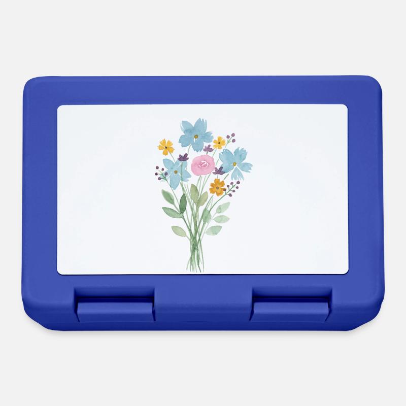 Les bouquets de fleurs - Boîte à goûter - bleu royal