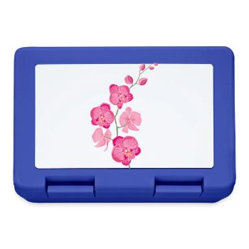 ORCHIDÉES fleur - cadeau d'amour - rose rose - Boîte à goûter - bleu royal - Devant