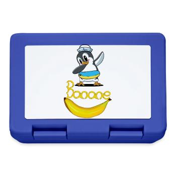 Pinguin Banane Seemann maritim Kind - Brotdose - Royalblau - Vorne