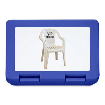 VIP Section – Plastikstuhl mit Größenwahn - Brotdose - Royalblau - Vorne