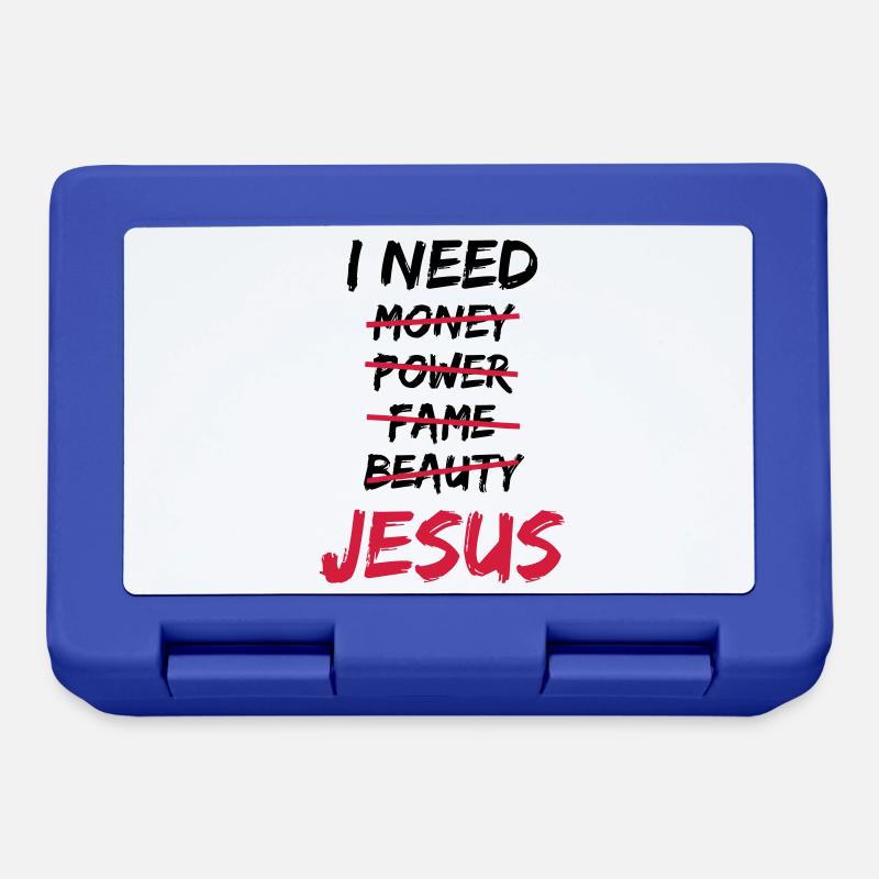 I need Jesus - Lunchbox - royal blue