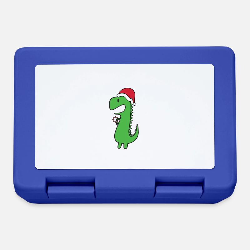 Les dinosaures de Noël - Boîte à goûter - bleu royal