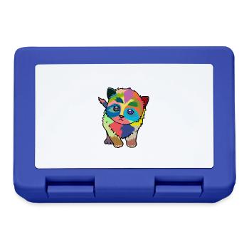 Little colorful cute cat - Lunchbox - royal blue - Front