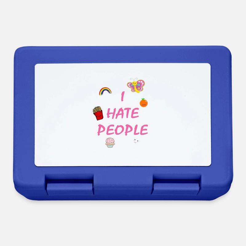I hate people - Boîte à goûter - bleu royal