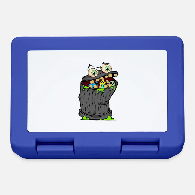 trash Mülleimer comic cartoon grafic bild kinder - Brotdose - Royalblau