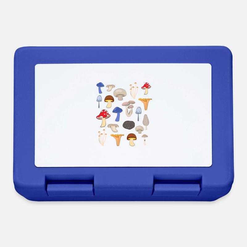 Conception d'espèces de champignons pour un cueilleur de champignons - Boîte à goûter - bleu royal