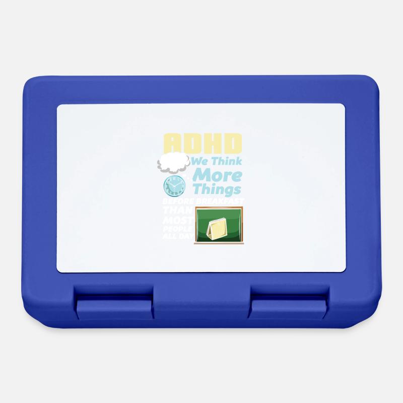 ADHD We Think More Things Before Breakfast Than - Lunchbox - royal blue