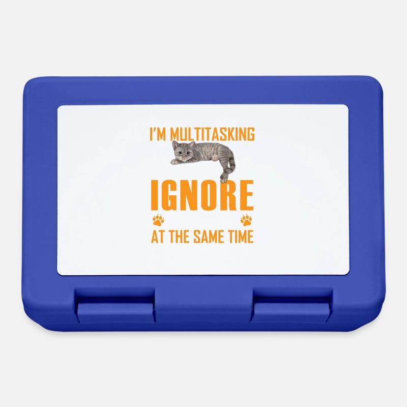 Funny Cat I'm Multitasking I Can Listen And Forget - Lunchbox - royal blue