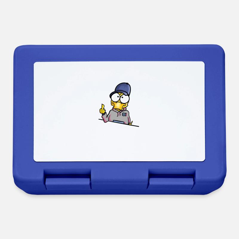 Ente mit Cap Mittelfinger - Brotdose - Royalblau