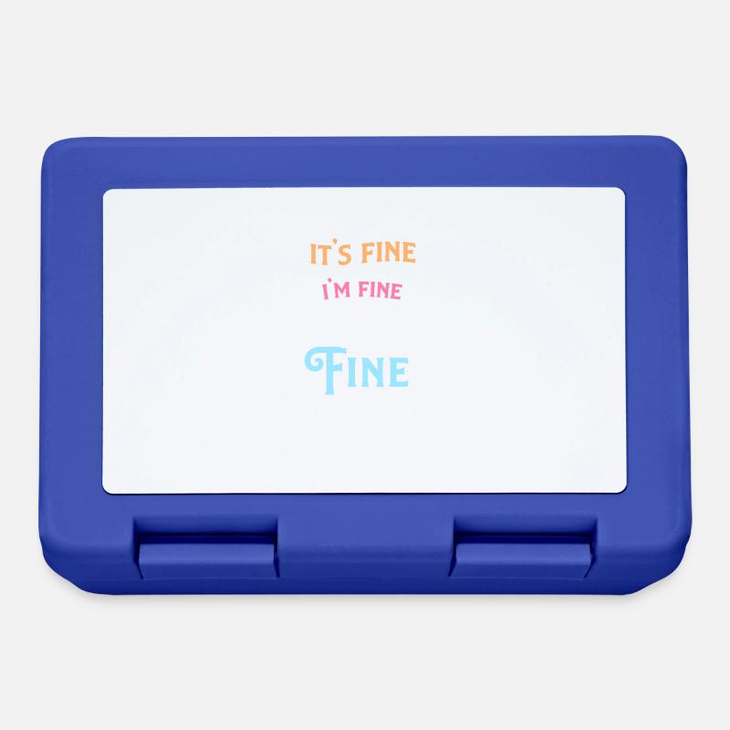 It's Fine I'm Fine Everything is Fine Sarcastic - Lunchbox - royal blue