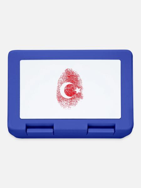 Türkei Flagge Türkischer Fingerabdruck - Brotdose - Royalblau