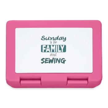 Sunday is for family and Sewing Spruch - Brotdose - Pink - Vorne