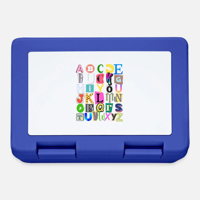 Alphabet et message caché - Boîte à goûter - bleu royal