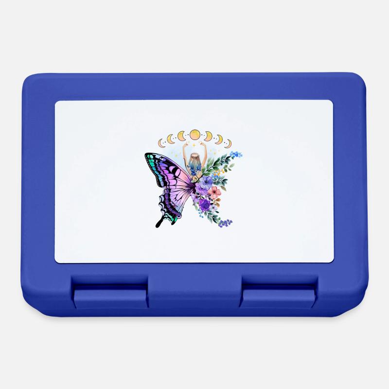 Fleur de papillon Fleurs florales Fleurs - Boîte à goûter - bleu royal