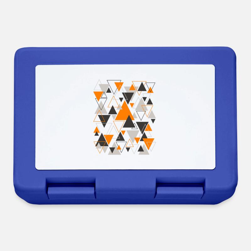 Triangle Pattern Design Orange - Lunchbox - royal blue