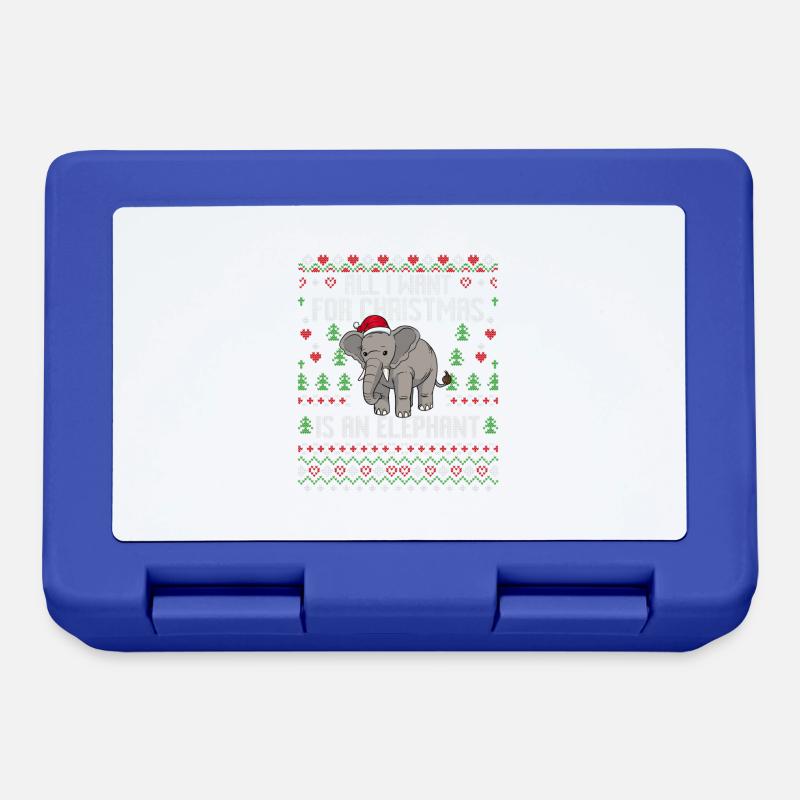 Weihnachten Elefanten Weihnachtspullover Elefant - Brotdose - Royalblau