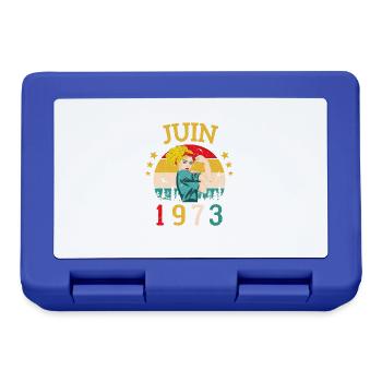 Juin 1973 Anniversaire Vintage Happy Birthday - Boîte à goûter - bleu royal - Devant