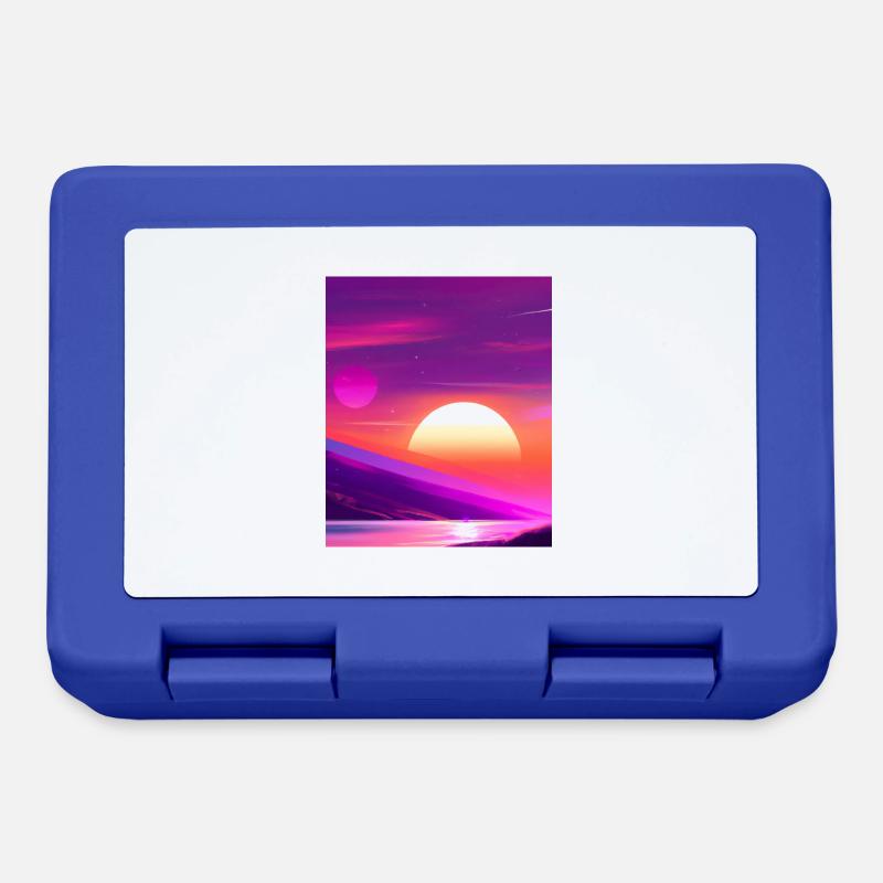 Vaporwave Sun Synthwave Sunset - Brotdose - Royalblau