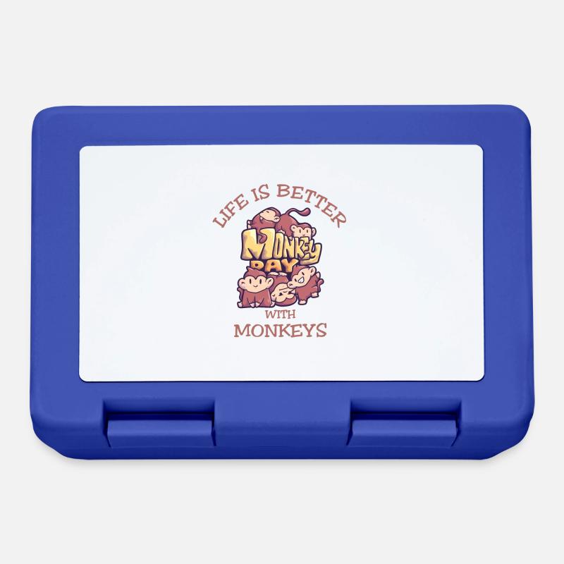 Affenspruch Life Is Better With Monkeys - Brotdose - Royalblau