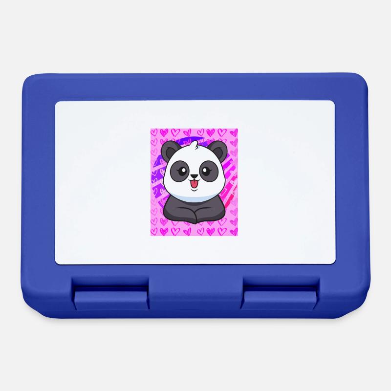 Cœurs de pandas - Boîte à goûter - bleu royal