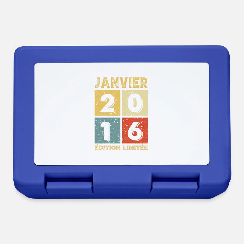 Anniversaire Vintage Idée Cadeau Janvier 2016 - Boîte à goûter - bleu royal