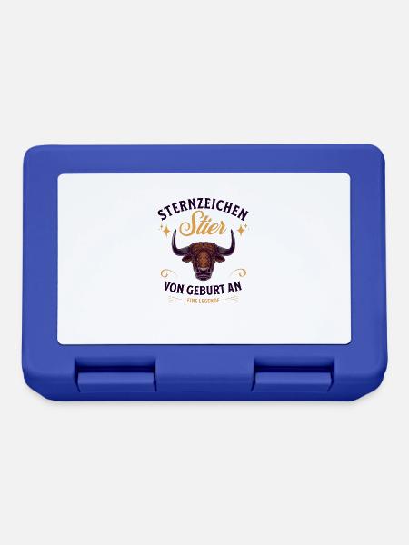 Sternzeichen Geschenke Stier Spruch - Brotdose - Royalblau