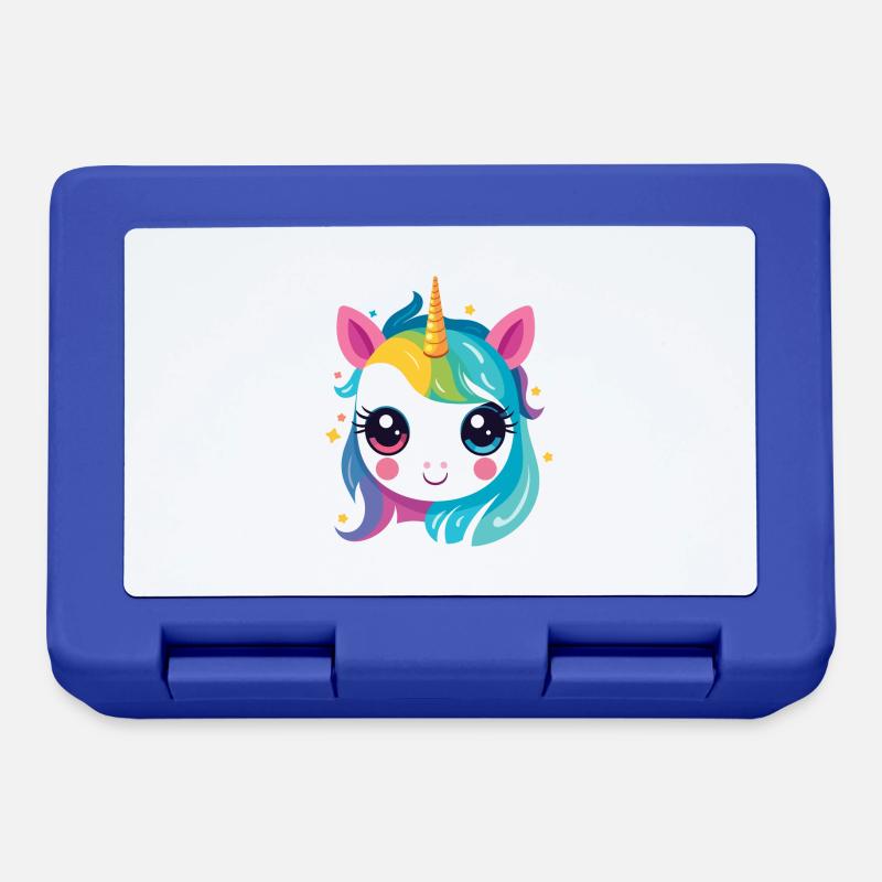 Ein Regenbogen-Einhorn - Brotdose - Royalblau
