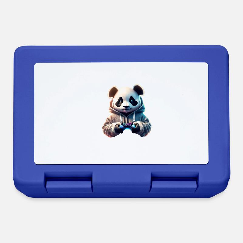 Lettrage de joueur avec panda cool - Boîte à goûter - bleu royal