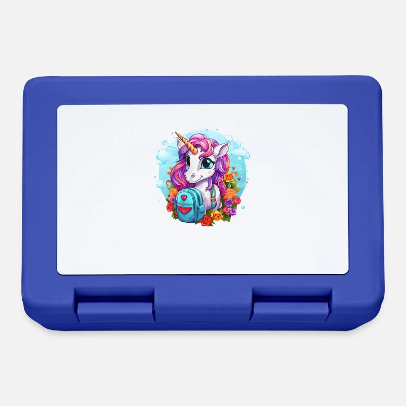 Einhorn Schulkind Einschulung Mädchen Geschenk - Brotdose - Royalblau