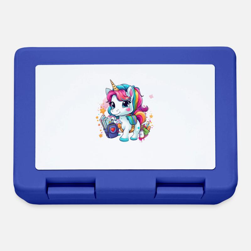 Einhorn Schulkind Einschulung Mädchen Geschenk - Brotdose - Royalblau