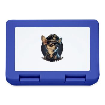 Chihuahua | Police Officer Hat Funny Dog Detective - Lunchbox - royal blue - Front