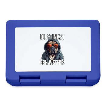Lustiger Bulldogge Spruch Deutscher Hundebesitzer - Brotdose - Royalblau - Vorne