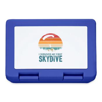 I Survived My First Skydive Skydiver Parachute - Lunchbox - royal blue - Front