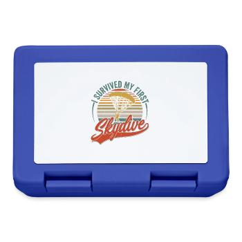 I Survived My First Skydive Parachute Skydiver - Lunchbox - royal blue - Front
