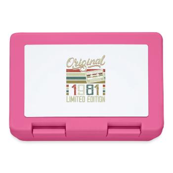 Jahrgang 1981 Retro Geburtstagsgeschenk 1981 - Brotdose - Pink - Vorne
