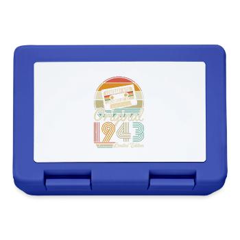 Vintage 80th Birthday Gift - Vintage 1943 - Lunchbox - royal blue - Front