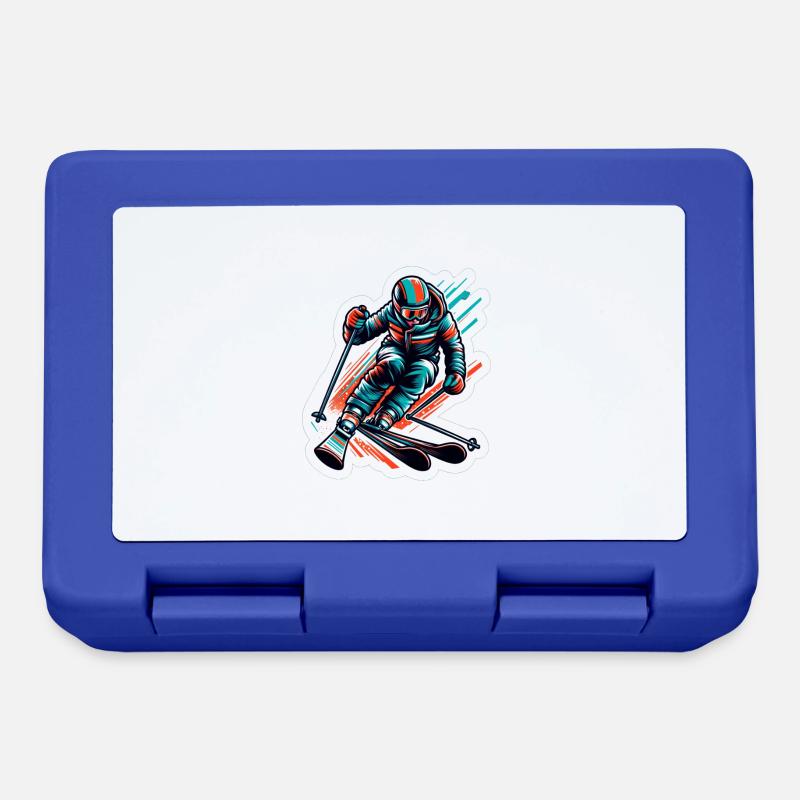 Skifahrer - Brotdose - Royalblau