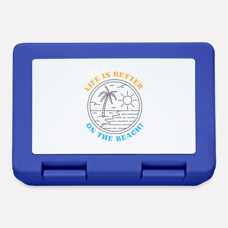 La vie est plus belle sur la plage - Boîte à goûter - bleu royal