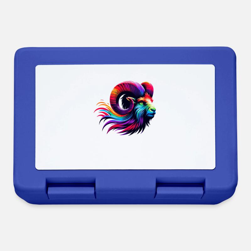 Widder Sternzeichen Lebendiges Regenbogen-Design - Brotdose - Royalblau