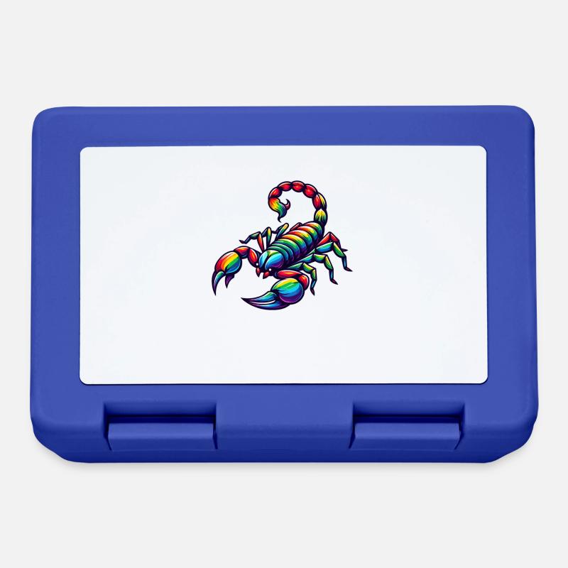 Conception du zodiaque Scorpion dans des teintes arc-en-ciel vives - Boîte à goûter - bleu royal