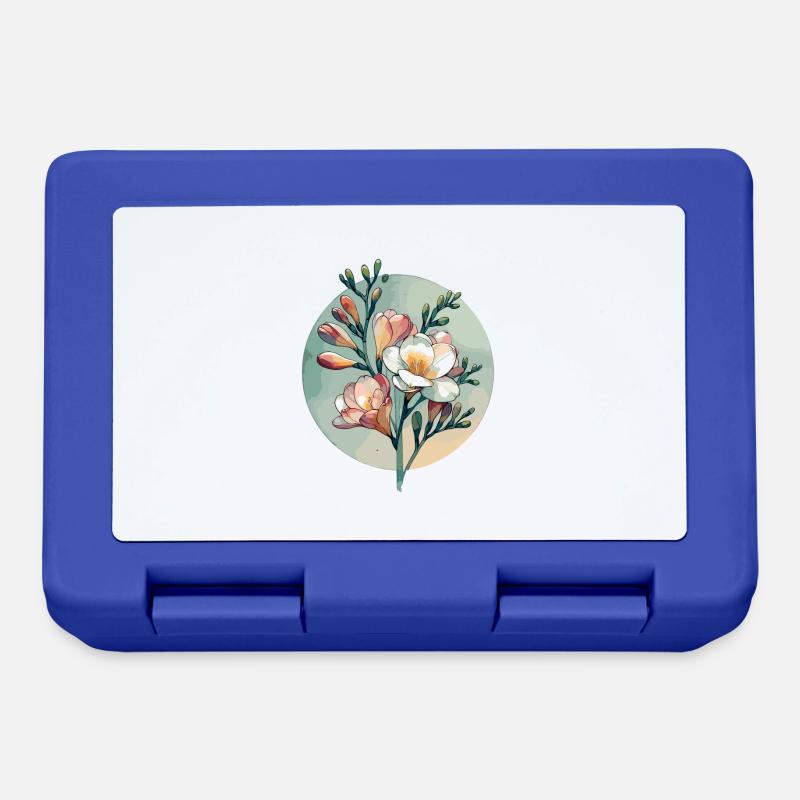 Freesia Drawn - Lunchbox - royal blue