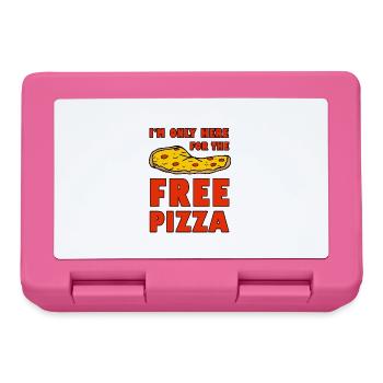 Je ne suis là que pour la pizza gratuite 2 - Boîte à goûter - rose - Devant