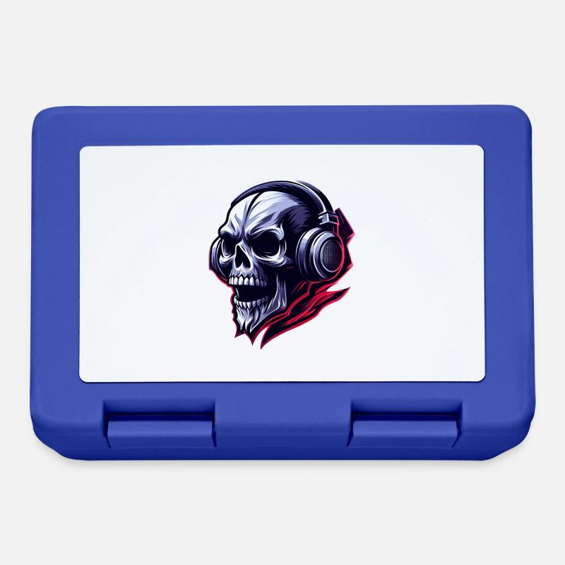 Skull Illustration - Lunchbox - royal blue