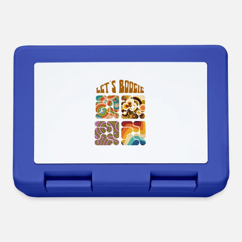 Let's Boogie Retro Muster - Brotdose - Royalblau