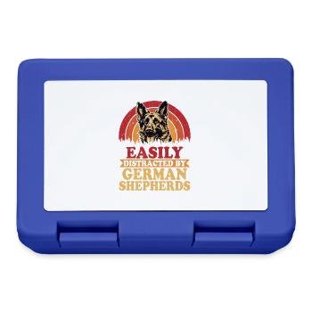 Easily Distracted By German Sheperds Dog Owner Pup - Lunchbox - royal blue - Front